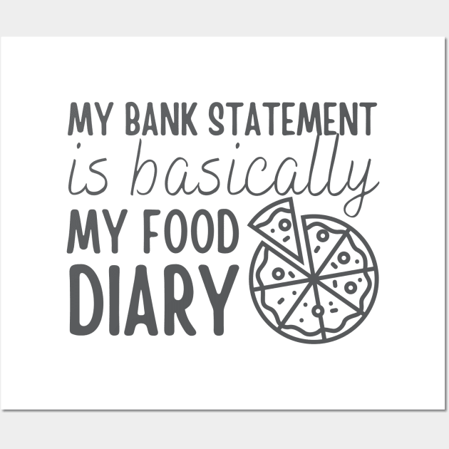 My Bank Statement Is Basically My Food Diary Pizza Design Wall Art by pingkangnade2@gmail.com